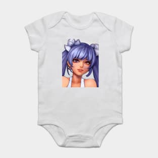Blue Hair Anime Girl Baby Bodysuit